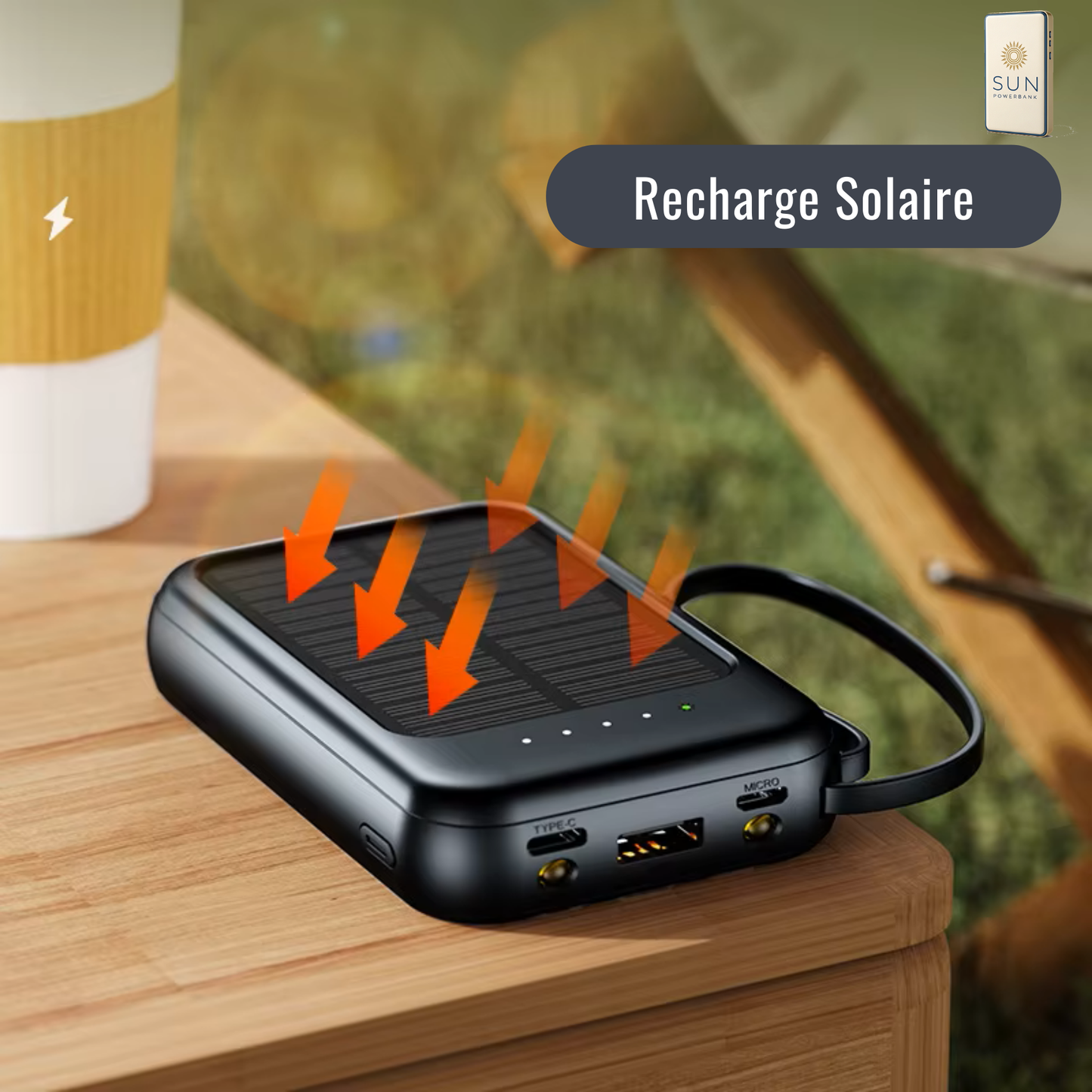 ⚡SunPowerBank-One – L'Énergie Verte Qui Vous Accompagne Partout !